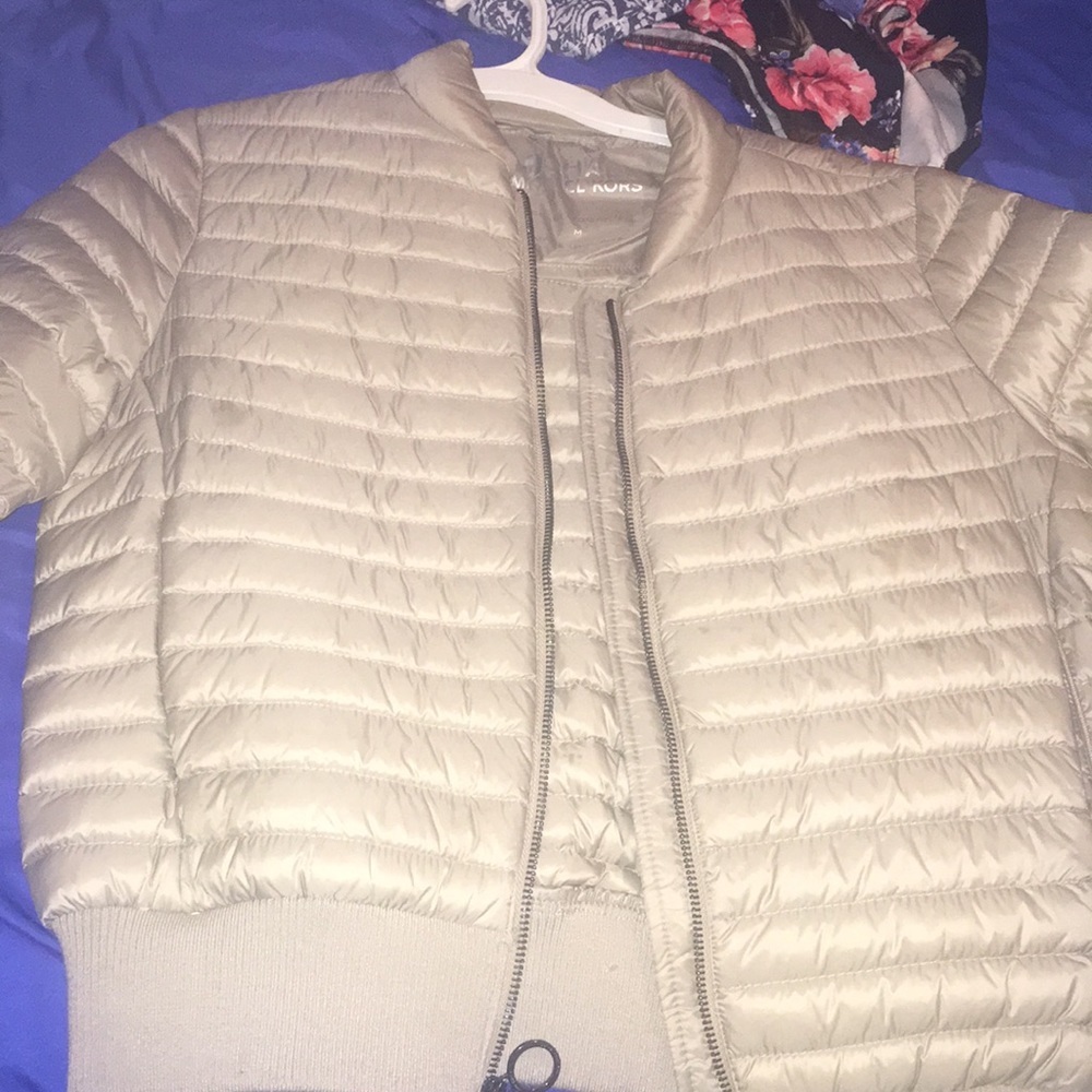 gold michael kors bomber jacket